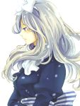  belarus_(hetalia) blue_eyes bow dress headband long_hair misookaka profile silver_hair snow 