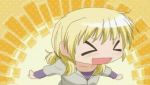  animated animated_gif blonde_hair blush excited flapping gif happy hidamari_sketch lowres miyako screencap wide_face wideface |_| 