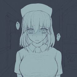  1girl commentary_request crying crying_with_eyes_open hat highres medium_hair mochizuki_(sakusei_byoutou) nurse nurse_cap rikarika sakusei_byoutou tears translation_request 