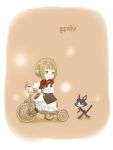  blonde_hair bob_cut bow cait_sith_(mythology) cat final_fantasy final_fantasy_xiv highres lalafell neckerchief skirt tokiy tricycle yellow_eyes 