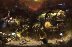  6+boys adeptus_astartes alien ambiguous_green_liquid ammunition_belt arch architecture armor armored_boots army banner battle battle_standard beam_rifle blood blood_on_helmet blue_light boots breastplate bug cable chaos_(warhammer) chaos_space_marine chest_mouth clawed_gauntlets clouds cloudy_sky combat_helmet corpse cracked_armor cyborg dark death death_guard decay demon demon_horns dreadnought_(warhammer_40k) energy_beam energy_gun english_commentary extra_eyes extra_teeth firing flesh fly full_armor full_body gatling_gun gauntlets greaves green_armor green_light green_sky gun heavy_machine_gun helmet highres holding holding_weapon horns jetstrike laser_rifle lying machine_gun male_focus military_uniform monster multiple_boys mutation nurgle_(symbol) nurgling on_stomach one-eyed outdoors pauldrons pelvic_curtain plague_marine plasma_rifle poison power_armor red_light red_sky rocket_launcher rot_fly sand science_fiction shoulder_armor shoulder_spikes skeleton sky slime_(creature) soldier sparkle spiked_armor spikes t&#039;au t&#039;au_battlesuit tentacles tube vambraces war war_banner warhammer_40k weapon white_armor 