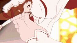  2girls animal_ears animated animated_gif bridal_veil dress horse_ears horse_girl horse_tail hug lowres multiple_girls night night_sky pinned sky still_in_love_(umamusume) tail umamusume veil wedding_dress yuri 