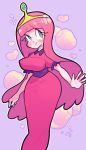  1girl adventure_time breasts highres hono1212 large_breasts long_hair pink_hair princess_bubblegum smile tiara 