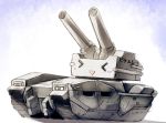  &gt;_&lt; kantai_collection military military_vehicle no_humans rensouhou-chan tank type_61_(tank) vehicle 