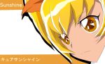  1girl blonde_hair brown_eyes character_name cure_sunshine face haru_(nature_life) heartcatch_precure! magical_girl myoudouin_itsuki precure serious short_hair solo 