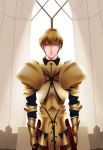  1boy absurdres armor blonde_hair fate/stay_night fate_(series) gilgamesh highres netsugumi red_eyes solo window 