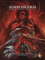  2girls 4boys alvarojh_art amputee armor artist_name artorias_the_abysswalker berserk black_hair bloodborne blue_eyes blue_hair blue_skin breastplate cape chosen_undead cleaver colored_skin commentary cover cover_page covered_eyes crossover dark_souls_(series) dark_souls_i dragonslayer_(sword) eclipse elden_ring english_commentary full_armor glowing glowing_eye gold_armor golden_sword guts_(berserk) helmet helmet_over_eyes holding holding_cleaver holding_sword holding_weapon hunter_(bloodborne) long_hair malenia_blade_of_miquella multiple_boys multiple_girls ornate_armor prosthesis prosthetic_arm ranni_the_witch red_cape red_eyes red_hair saw saw_cleaver short_hair shoulder_armor sword title triple_amputee weapon winged_helmet 