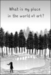  1boy artist_self-insert atokniiro comic english forest greyscale lake male monochrome nature original outdoors reflection scarf silhouette sky solo standing tree 
