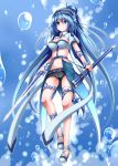  1girl blue_eyes blue_hair breasts bubble eichi_yuu long_hair original smile solo sword very_long_hair weapon 