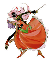  2girls absurdres aiguillette bike_shorts black_eyes black_jacket black_skin closed_eyes colored_skin crying dark-skinned_female dark_skin dip_(dance_move) dress epaulettes faceless faceless_female footwear_ribbon frilled_dress frilled_jacket frills full_body glasses hashtag-only_commentary high_heels highres himemiya_anthy holding holding_sword holding_weapon jacket l4y1a_laya long_hair long_sleeves looking_at_viewer multiple_girls pink_hair purple_hair red_dress red_shoes red_shorts red_socks round_eyewear shoes short_hair shorts shoujo_kakumei_utena simple_background sleeveless sleeveless_dress socks solid_circle_eyes streaming_tears sword sword_of_dios tears tenjou_utena weapon white_background white_wrist_cuffs wrist_cuffs 