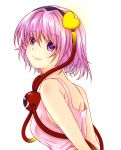  1girl hairband heart highres komeiji_satori pink_eyes pink_hair pink_shirt short_hair smile solo tank_top third_eye touhou x&amp;x&amp;x 