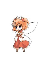  1girl ascot brown_shoes chibi chibi_only commentary_request dairi fairy fairy_wings full_body hair_between_eyes hands_on_own_hips large_variant_set orange_hair red_skirt shirt shoes skirt solo sunny_milk tachi-e touhou transparent_background two_side_up variant_set white_shirt wide_sleeves wings yellow_ascot 