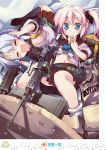  bra doughnut fn_minimi gun m249 mc_axis nanaroku_(fortress76) navel school_uniform serafuku tears underwear weapon 