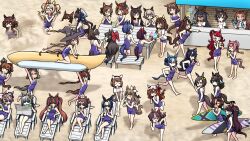  6+girls :&gt; :3 admire_groove_(umamusume) ahoge air_groove_(umamusume) air_messiah_(umamusume) almond_eye_(umamusume) animal_ears aqua_bow aston_machan_(umamusume) banana_boat bare_shoulders beach beach_chair believe_(umamusume) bench beret black_hair blonde_hair blue_eyes blue_gloves blue_hair blue_one-piece_swimsuit blunt_bangs blush boater_hat bow braid braided_hair_rings breasts broken_plate brown_eyes brown_hair buena_vista_(umamusume) cellphone cesario_(umamusume) checkered_hairband chrono_genesis_(umamusume) closed_eyes closed_mouth clover_hair_ornament collarbone commentary_request competition_school_swimsuit crown_braid cup curren_bouquetd&#039;or_(umamusume) curren_chan_(umamusume) daiichi_ruby_(umamusume) daiwa_scarlet_(umamusume) daring_heart_(umamusume) daring_tact_(umamusume) dark-skinned_female dark_skin disposable_cup drill_hair drill_sidelocks drinking drinking_straw drinking_straw_in_mouth dust ear_bow ear_covers ear_ornament ear_ribbon ear_scrunchie ears_through_headwear facial_mark fine_motion_(umamusume) flat_chest flying_sweatdrops folded_ponytail food forehead full_body fusaichi_pandora_(umamusume) gentildonna_(umamusume) gloves gran_alegria_(umamusume) green_eyes grey_eyes grey_hair hair_between_eyes hair_bow hair_bun hair_intakes hair_ornament hair_rings hairband hairclip hamu_koutarou hand_on_own_hip haru_urara_(umamusume) hat headband heart heart-shaped_ornament heart_ear_ornament heart_facial_mark highres hishi_amazon_(umamusume) holding holding_cup holding_phone holding_plate holding_surfboard holding_tray horse_ears horse_girl horse_tail ikuno_dictus_(umamusume) kawakami_princess_(umamusume) large_breasts light_hello_(umamusume) long_braid long_hair looking_at_another looking_at_viewer loves_only_you_(umamusume) low_twin_braids lucky_lilac_(umamusume) medium_breasts medium_hair mejiro_dober_(umamusume) mejiro_ramonu_(umamusume) mismatched_ear_covers mole mole_under_eye multicolored_hair multiple_girls nishino_flower_(umamusume) north_flight_(umamusume) one-piece_swimsuit open_mouth outdoors own_hands_together parted_bangs phone pink_hair pink_hairband pink_headband plate ponytail red_bow red_eyes red_hair rhein_kraft_(umamusume) rubber_gloves sand school_swimsuit seeking_the_pearl_(umamusume) seiza shaved_ice shirt short_hair short_sleeves short_twintails siblings side_drill sidelocks single_ear_cover sisters sitting small_breasts smartphone smile standing still_in_love_(umamusume) streaked_hair sunglasses surfboard sweat sweep_tosho_(umamusume) swept_bangs swimsuit t-shirt table tail tail_through_clothes tilted_headwear tracen_swimsuit tray triple_tiara_(umamusume) twin_braids twin_drills twintails two-tone_hair umamusume v venus_paques_(umamusume) verxina_(umamusume) violet_eyes vivlos_(umamusume) vodka_(umamusume) white_hair white_hat white_shirt x_hair_ornament yellow_eyes yukino_bijin_(umamusume) 