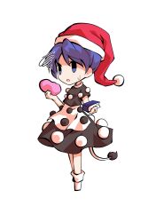  1girl black_shirt black_skirt blue_hair book chibi chibi_only commentary_request dairi doremy_sweet dream_soul full_body hat holding holding_book large_variant_set nightcap shirt short_hair short_sleeves skirt socks solo tachi-e tail touhou transparent_background variant_set white_socks 