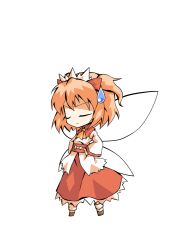  1girl ascot brown_shoes chibi chibi_only commentary_request dairi fairy fairy_wings full_body hair_between_eyes hands_on_own_hips large_variant_set orange_hair red_skirt shirt shoes skirt solo sunny_milk tachi-e touhou transparent_background two_side_up variant_set white_shirt wide_sleeves wings yellow_ascot 