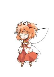  1girl ascot brown_shoes chibi chibi_only commentary_request dairi fairy fairy_wings full_body hair_between_eyes hands_on_own_hips large_variant_set orange_hair red_skirt shirt shoes skirt solo sunny_milk tachi-e touhou transparent_background two_side_up variant_set white_shirt wide_sleeves wings yellow_ascot 