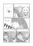  bow casual comic drill_hair fat guruto hair_bow hoodie long_hair mahou_shoujo_madoka_magica monochrome ponytail sakura_kyouko school_uniform tears tomoe_mami translation_request twin_drills vomit 