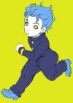  1boy blue_hair chonorin gakuran hirose_kouichi jojo_no_kimyou_na_bouken rough school_uniform solo yellow_eyes 