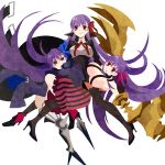  3girls bb_(fate/extra_ccc) breasts claws fate/extra_ccc fate_(series) huge_breasts kuroihato long_hair meltlilith multiple_girls pantyhose passion_lip purple_hair thighhighs very_long_hair violet_eyes 