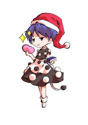  1girl black_shirt black_skirt blue_hair book chibi chibi_only commentary_request dairi doremy_sweet dream_soul full_body hat holding holding_book large_variant_set nightcap shirt short_hair short_sleeves skirt socks solo tachi-e tail touhou transparent_background variant_set white_socks 