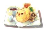  bird era_(traveling_bird) food look-alike no_humans original pun soy_sauce tempura 
