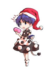  1girl black_shirt black_skirt blue_hair book chibi chibi_only commentary_request dairi doremy_sweet dream_soul full_body hat holding holding_book large_variant_set nightcap shirt short_hair short_sleeves skirt socks solo tachi-e tail touhou transparent_background variant_set white_socks 
