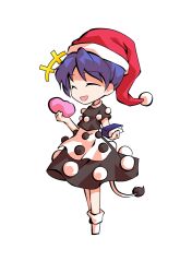  1girl black_shirt black_skirt blue_hair book chibi chibi_only commentary_request dairi doremy_sweet dream_soul full_body hat holding holding_book large_variant_set nightcap shirt short_hair short_sleeves skirt socks solo tachi-e tail touhou transparent_background variant_set white_socks 