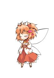  1girl ascot brown_shoes chibi chibi_only commentary_request dairi fairy fairy_wings full_body hair_between_eyes hands_on_own_hips large_variant_set orange_hair red_skirt shirt shoes skirt solo sunny_milk tachi-e touhou transparent_background two_side_up variant_set white_shirt wide_sleeves wings yellow_ascot 
