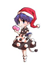  1girl black_shirt black_skirt blue_hair book chibi chibi_only commentary_request dairi doremy_sweet dream_soul full_body hat holding holding_book large_variant_set nightcap shirt short_hair short_sleeves skirt socks solo tachi-e tail touhou transparent_background variant_set white_socks 