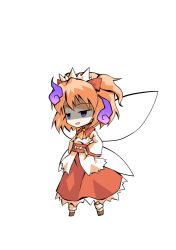  1girl ascot brown_shoes chibi chibi_only commentary_request dairi fairy fairy_wings full_body hair_between_eyes hands_on_own_hips large_variant_set orange_hair red_skirt shirt shoes skirt solo sunny_milk tachi-e touhou transparent_background two_side_up variant_set white_shirt wide_sleeves wings yellow_ascot 