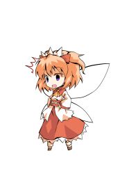  1girl ascot brown_shoes chibi chibi_only commentary_request dairi fairy fairy_wings full_body hair_between_eyes hands_on_own_hips large_variant_set orange_hair red_skirt shirt shoes skirt solo sunny_milk tachi-e touhou transparent_background two_side_up variant_set white_shirt wide_sleeves wings yellow_ascot 