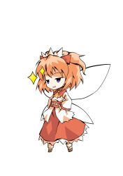  1girl ascot brown_shoes chibi chibi_only commentary_request dairi fairy fairy_wings full_body hair_between_eyes hands_on_own_hips large_variant_set orange_hair red_skirt shirt shoes skirt solo sunny_milk tachi-e touhou transparent_background two_side_up variant_set white_shirt wide_sleeves wings yellow_ascot 
