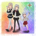  4girls :d aqua_eyes black_legwear blonde_hair bookmarkahead carrying child closed_eyes eila_ilmatar_juutilainen grey_hair highres holding_hands if_they_mated jewelry mother_and_daughter multiple_girls open_mouth pantyhose parent_and_child parted_lips ring sanya_v_litvyak shawl shoes skirt sleeping smile strike_witches teeth toy toy_airplane violet_eyes walking wedding_ring white_legwear yuri 