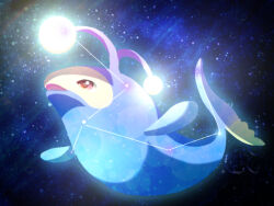  constellation eeekanji fish full_body glowing lanturn no_humans one-hour_drawing_challenge pokemon pokemon_(creature) red_eyes solo 