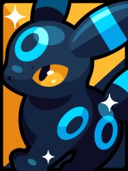  absurdres alternate_color animal_focus black_fur colored_sclera highres looking_at_viewer no_humans pokemon pokemon_(creature) pokemon_focus shichi_(7cube_ori) shiny_pokemon solo star_(symbol) umbreon white_background yellow_sclera 