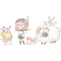  &gt;_&lt; 1girl ^_^ afterimage ahoge ambird_(infinity_nikki) animal animal_on_head artist_request beret bird bird_on_head blushbunny boots bow bowtie cat chibi cloak closed_eyes clothed_animal collared_shirt dog dot_nose ear_covers eyelashes floof_(infinity_nikki) frilled_skirt frills game_cg gloves green_boots green_bow green_gloves green_hat green_skirt green_theme happy hat hat_bow hat_feather hood hood_up hooded_cloak infinity_nikki instrument jacket lace-up_boots light_blush long_sleeves meadow_symphony_(infinity_nikki) medium_hair miniskirt momo_(nikki) motion_lines music navel nikki_(nikki) nikki_(series) official_art on_head pink_hair plaid_hat playing_flute playing_instrument pleated_skirt puffy_long_sleeves puffy_sleeves rabbit red_bow red_bowtie sheep shiba_inu shirt sitting_on_animal skirt standing tail tail_wagging traditional_bowtie transparent_background wavy_hair whiskers white_cat white_jacket yellow_cloak zettai_ryouiki 