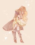  1boy 1girl andre_grandier black_hair blonde_hair hug oscar_francois_de_jarjayes rinako_(rococo) versailles_no_bara 