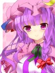  1girl blush breasts colored hat long_hair looking_at_viewer patchouli_knowledge purple_hair smile solo touhou violet_eyes yami_no_kuroneko 