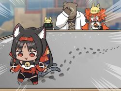 1boy animal_ears ben_bigger facepalm koleda_belobog long_hair nekomata nekomiya_mana ooyun zenless_zone_zero