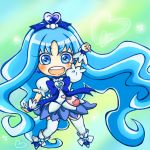  1girl arm_up blue blue_eyes blue_hair bow cure_marine earrings heart heartcatch_precure! jewelry kurumi_erika long_hair looking_at_viewer magical_girl mashu07 open_mouth precure solo tagme thigh-highs very_long_hair zettai_ryouiki 