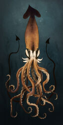  animal animal_focus highres kraken no_humans original solo squid tentacles tischeritsa underwater water 
