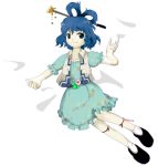  1girl blue_dress blue_eyes blue_hair dress kaku_seiga lowres official_art oota_jun&#039;ya solo ten_desires touhou touhou_shinreibyou veil 