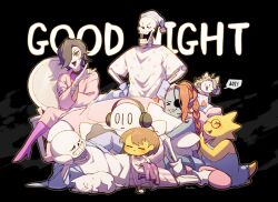  0_0 2023 2d 2girls 2others 3boys alphys ambiguous_gender android animal anthro black_background black_eyepatch black_hair blue_coat blue_dress blue_gloves blue_hat blue_shorts blue_skin boots braid braided_ponytail brothers brown_hair buck_teeth child closed_eyes cousins creature digital_media dinosaur dinosaur_girl dress ear_fins eyepatch female fins fish fish_girl forut_dondon frisk_(undertale) ghost gloves grey_hair grey_outline hair_over_one_eye hat head_fins headphones heart high_heel_boots high_ponytail highres hood hood_down hooded_coat human humanoid humanoid_robot lizard lizard_girl lizard_tail long_hair male mettaton mettaton_ex monster monster_boy monster_girl multiple_animal_ears multiple_boys multiple_girls multiple_others napstablook nightcap ojou-sama_pose open_clothes open_coat outline pajamas papyrus_(undertale) pink_stripes polka_dot polka_dot_pajamas ponytail red_hair reptile reptile_girl reptile_tail robot robot_boy sans_(undertale) scalie sharp_teeth shirt short_hair shorts siblings simple_background single_vertical_stripe skeleton speech_bubble striped_clothes striped_pajamas striped_shorts tail teeth temmie text two-tone_pajamas two-tone_shorts undead undertale undyne utdr_(toby_fox) vertical-striped_clothes vertical-striped_shorts white_fur white_gloves white_pajamas white_shirt white_shorts white_stripes yellow_skin yellow_teeth 