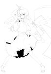  1girl absurdres breasts detached_sleeves gohei hair_ornament highres kochiya_sanae lineart long_hair looking_at_viewer monochrome solo touhou tp65pxu4 
