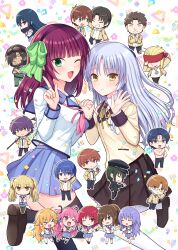  >_< >_o 6+boys 6+girls :d ;d ^_^ angel_beats! arms_behind_head arms_up beard black_hat black_jacket black_pants black_thighhighs blazer blonde_hair blue-framed_eyewear blue_eyes blue_hair blue_sailor_collar blue_skirt breasts brown_eyes brown_hair brown_jacket brown_shoes brown_skirt character_request check_character chibi closed_eyes collared_shirt commentary_request confetti demon_tail dress_shirt facial_hair fang fujimaki_(angel_beats!) gakuran glasses goggles goggles_on_head green_eyes green_hair grey_hair grin hair_between_eyes hair_over_one_eye hat highres hinata_hideki hisako_(angel_beats!) holding_hands interlocked_fingers irie_miyuki iwasawa_masami jacket loafers long_hair long_sleeves matsushita_(angel_beats!) medium_breasts multiple_boys multiple_girls nakamura_hinato nakamura_yuri naoi_ayato neck_ribbon noda_(angel_beats!) one_eye_closed ooyama_(angel_beats!) open_clothes open_jacket otonashi_yuzuru pants peaked_cap pink_eyes pink_hair pleated_skirt ponytail purple_hair red_eyes ribbon sailor_collar school_uniform sekine_shiori semi-rimless_eyewear shiina_(angel_beats!) shirt shoes skirt smile sparkle tachibana_kanade tail takamatsu_(angel_beats!) takeyama_(angel_beats!) thigh-highs tk_(angel_beats!) topless_male twintails two_side_up under-rim_eyewear very_long_hair white_background white_shirt white_thighhighs xd yellow_ribbon yui_(angel_beats!) yusa_(angel_beats!) 