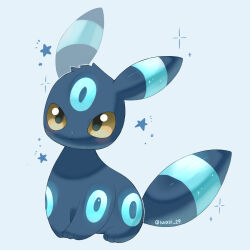  alternate_color animal_focus artist_name black_fur closed_mouth commentary_request facial_mark forehead_mark grey_background highres iwasi_29 no_humans pokemon pokemon_(creature) shiny_pokemon sitting sparkle star_(symbol) tail twitter_username umbreon yellow_eyes 