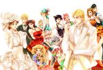  breasts caesar_anthonio_zeppeli cleavage dio_brando dress formal genderswap giorno_giovanna gown guido_mista gyro_zeppeli hat higashikata_jousuke highres johnny_joestar jojo_no_kimyou_na_bouken jonathan_joestar joseph_joestar_(young) kishibe_rohan kuujou_jolyne kuujou_joutarou steel_ball_run tatsumi 