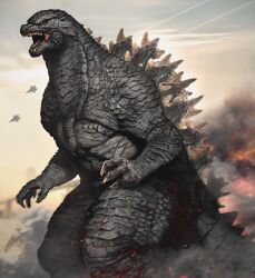  giant giant_monster godzilla godzilla_(series) jaw kaiju keen_fai monster no_humans open_mouth sharp_teeth spines tail teeth tokusatsu 