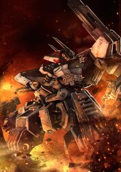  blurry bokeh buchi_holes chest_cannon commentary commission depth_of_field deviantart_username email_address english_commentary gloomflower hentai-foundry_username highres mecha mecha_focus missile_pod no_humans original patreon_username robot science_fiction shoulder_cannon signature sparks twitter_username 